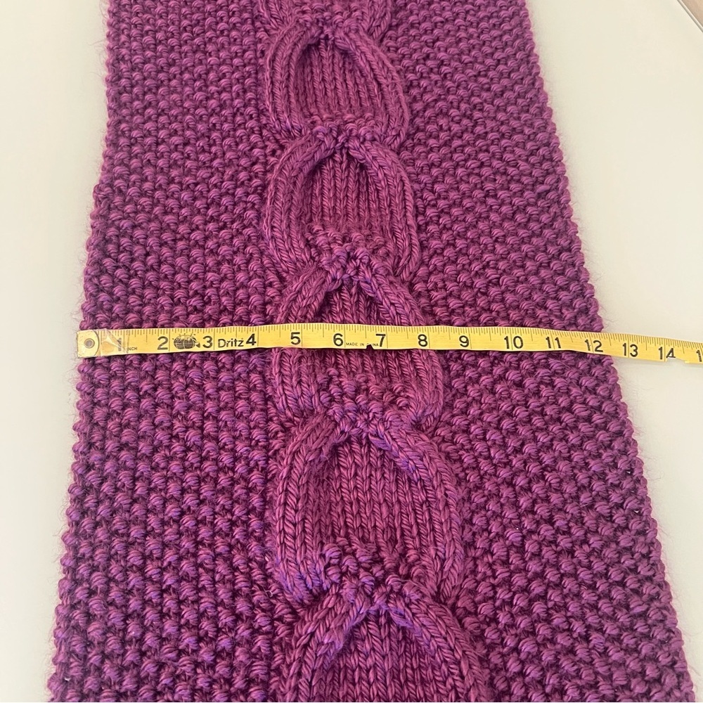 Chunky Cable Knit Long Heavy Scarf Thick Winter Knit - Picture 7 of 10